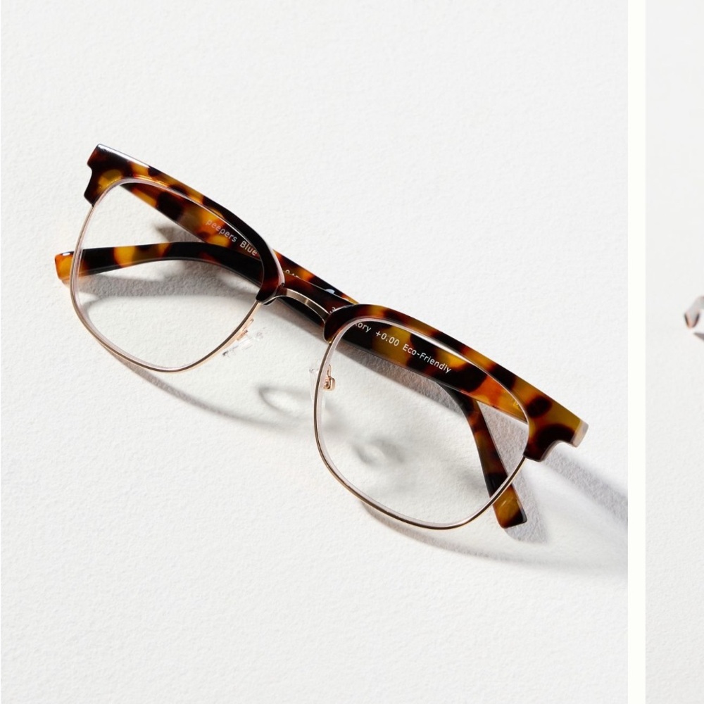 NWT Anthropologie Tortoise Shell Eyeglasses, 1.00x.